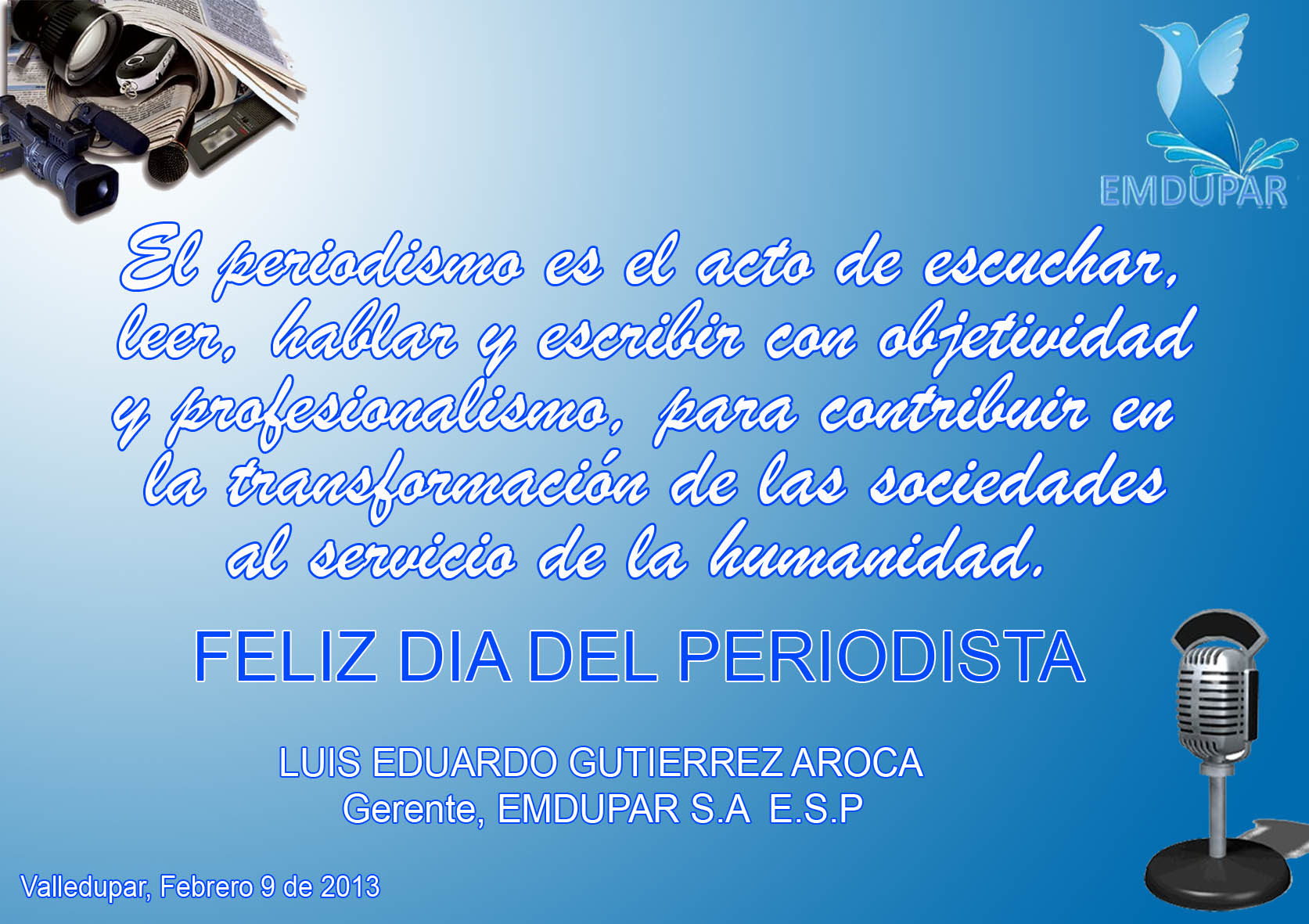 tarjeta dia del periodista 
